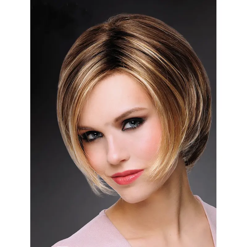 Exquisite 8" Short Straight Blonde Bob Wigs