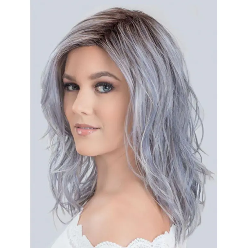 12" Ombre/2 Tone Shoulder Length Without Bangs Wavy Good Synthetic Wigs