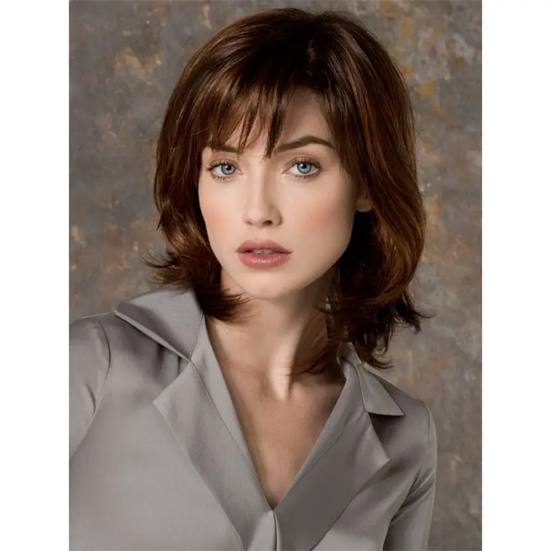 Fabulous Straight Shoulder Auburn Length Petite Monofilament Wigs
