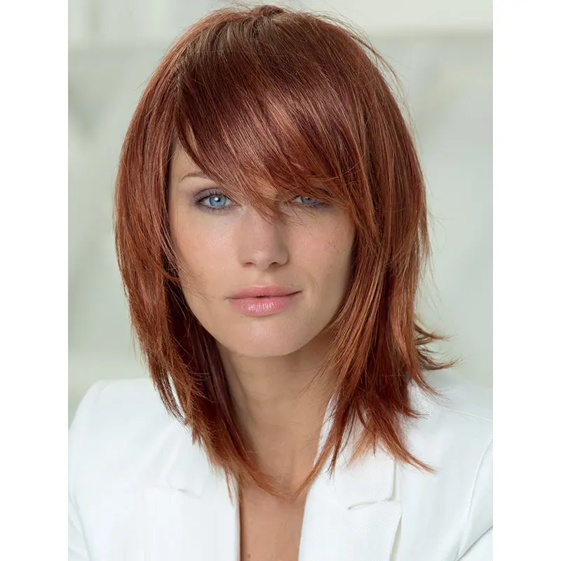 Fashional Auburn Long Straight Layered Beautiful Wigs