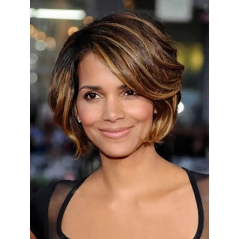 Top Lace Front Wavy Chin Length Celebrity Wigs