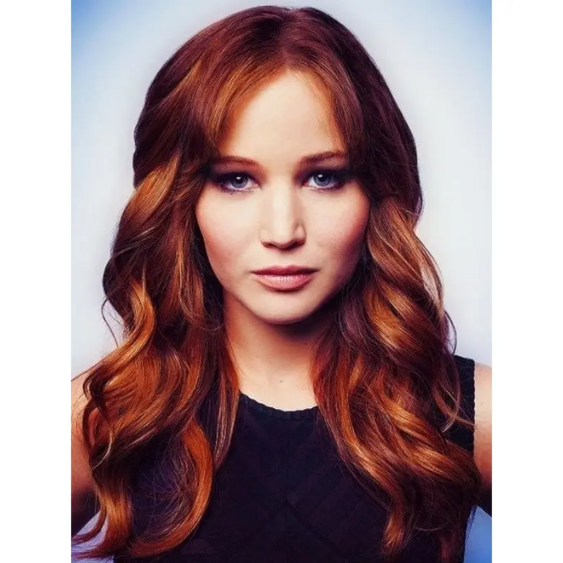Trendy Long Wavy Capless Copper Wigs 20 Inch