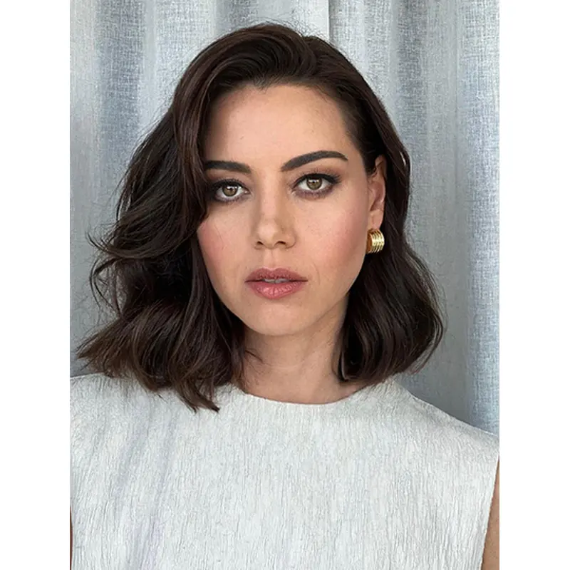 14" Monofilament Remy Human Hair Brown Bob Fashion Wigs