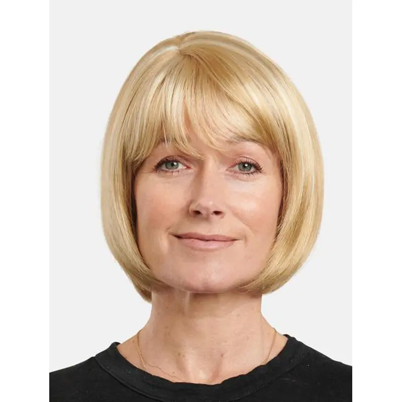 Blonde Straight Chin Length Remy Human Hair 10" Bobs Amazing Hand Tied Wigs