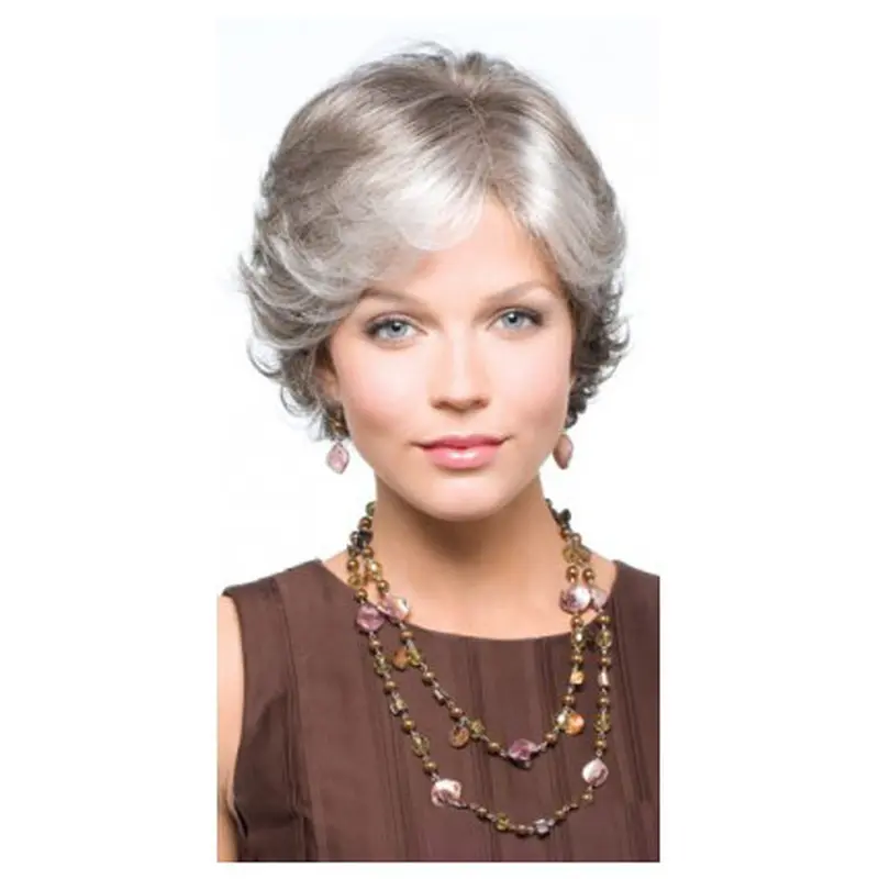 Incredible Wavy Short Synthetic Grey Wigs