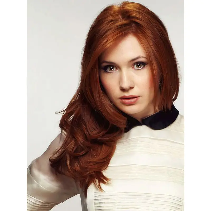 High Quality Long Wavy Hand Tied Copper Wigs 20 Inch