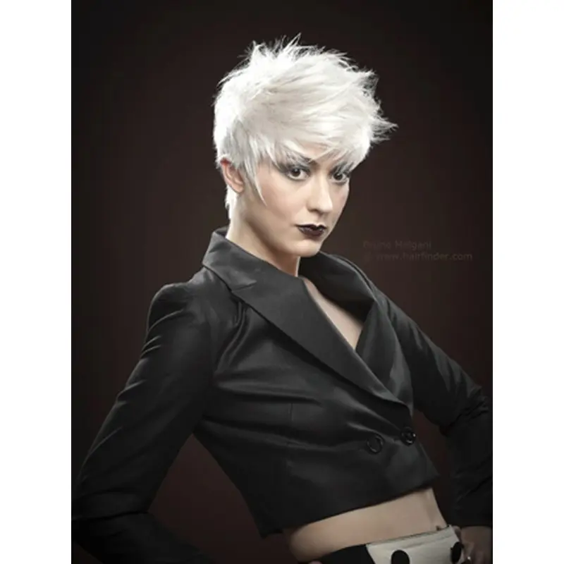 Young Fashion Powerful Short White Mono Capless Human Wigs