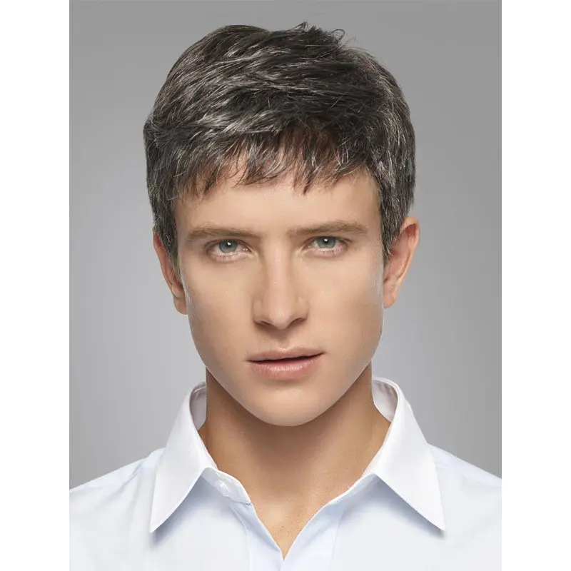Amazing White Short Straight Grey Popular Men Wigs