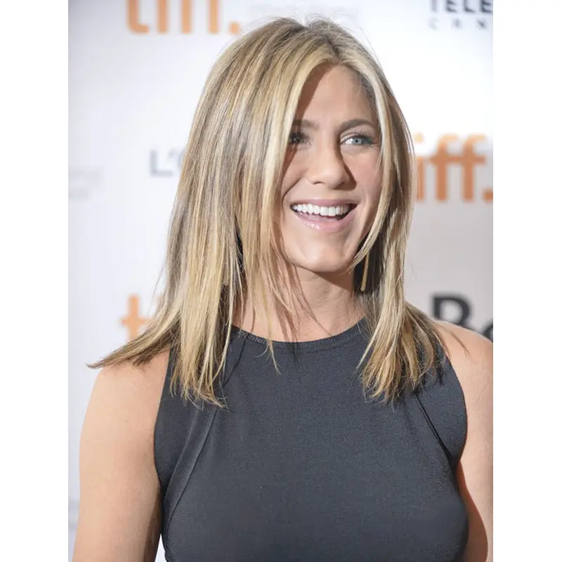 Beautiful Long Straight Blonde Without Bangs Jennifer Aniston Inspired Wigs