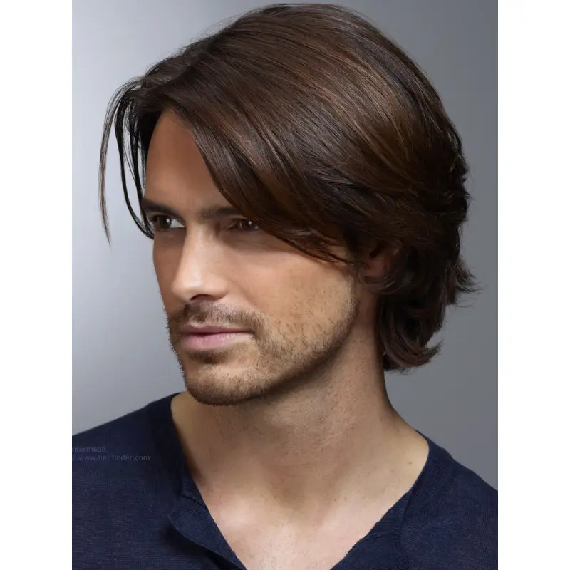 Comfortable Straight Hand Tied Short Men Wigs