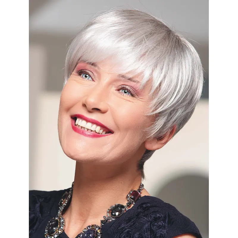 Fabulous White Short Straight Grey Popular Wigs