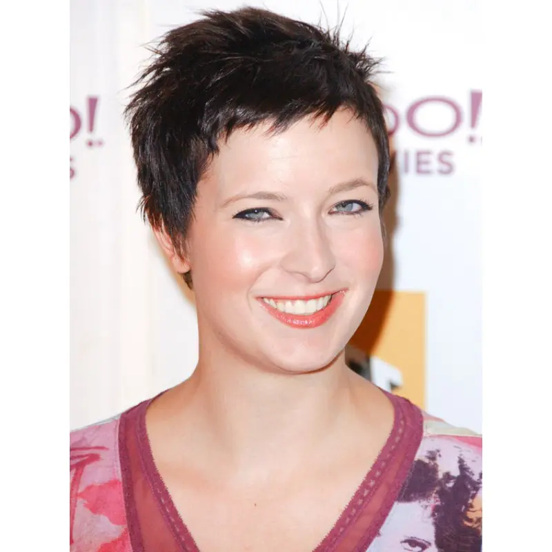Short Remy Human Hair Capless Straight Grey Wigs 8 Inch