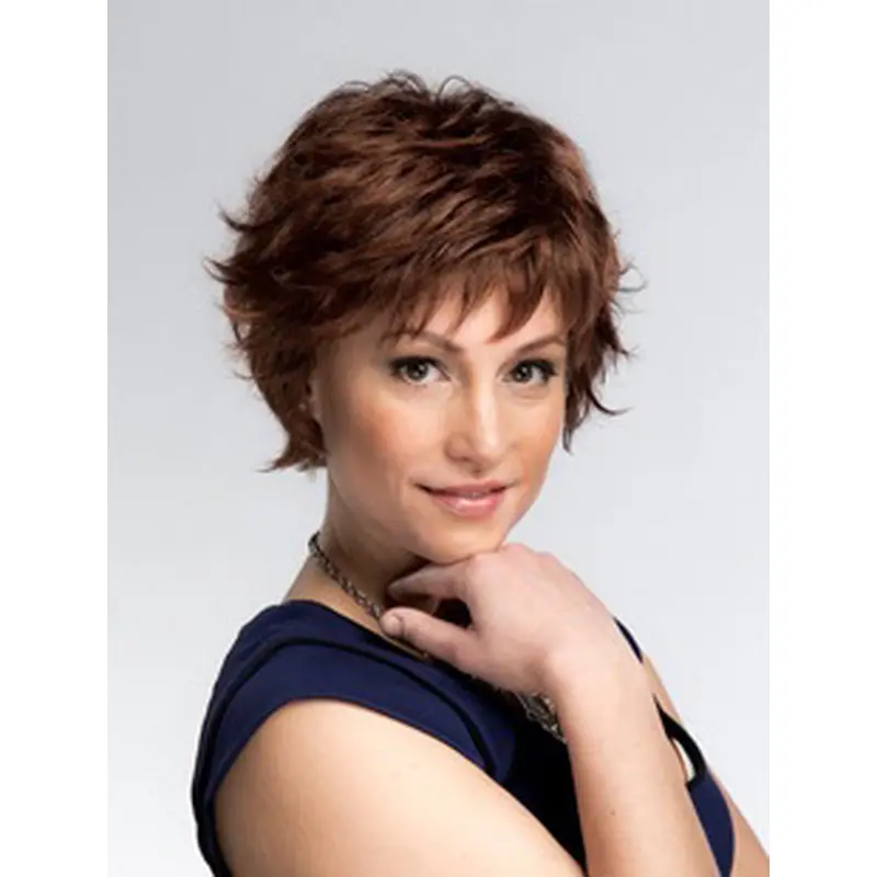 Amazing Short Wavy Auburn Layered High Quality Wigs