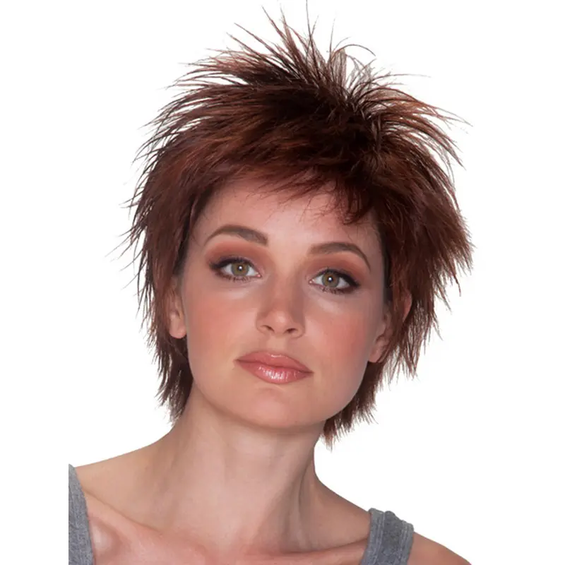 Exquisite Auburn Layered Straight Short Wigs