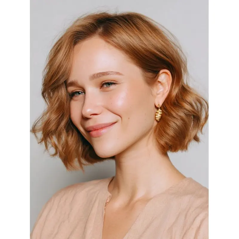 Medium Length Wigs 10" Wavy Synthetic Copper Wigs