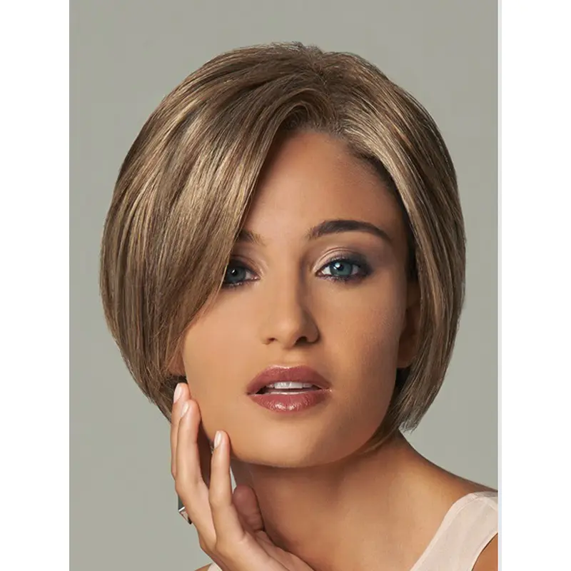No-fuss Blonde Wavy Short Synthetic Wigs