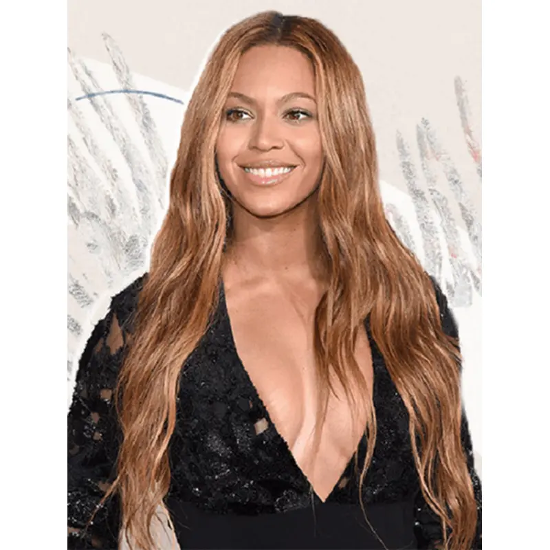 Wavy Golden Long Synthetic Lace Front Without Bangs Beyonce Wigs