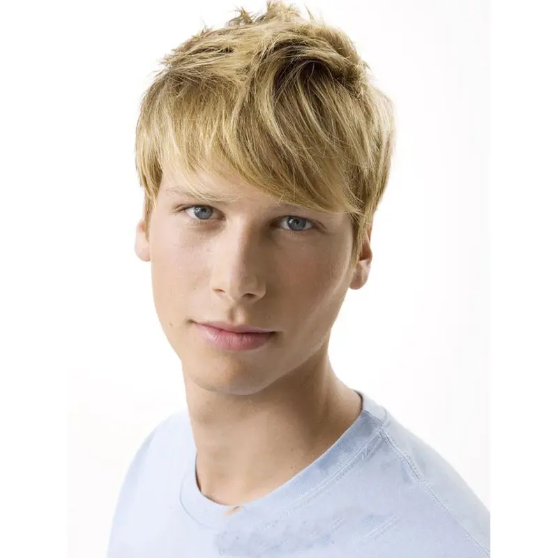 Amazing Blonde Wavy Short Men Wigs