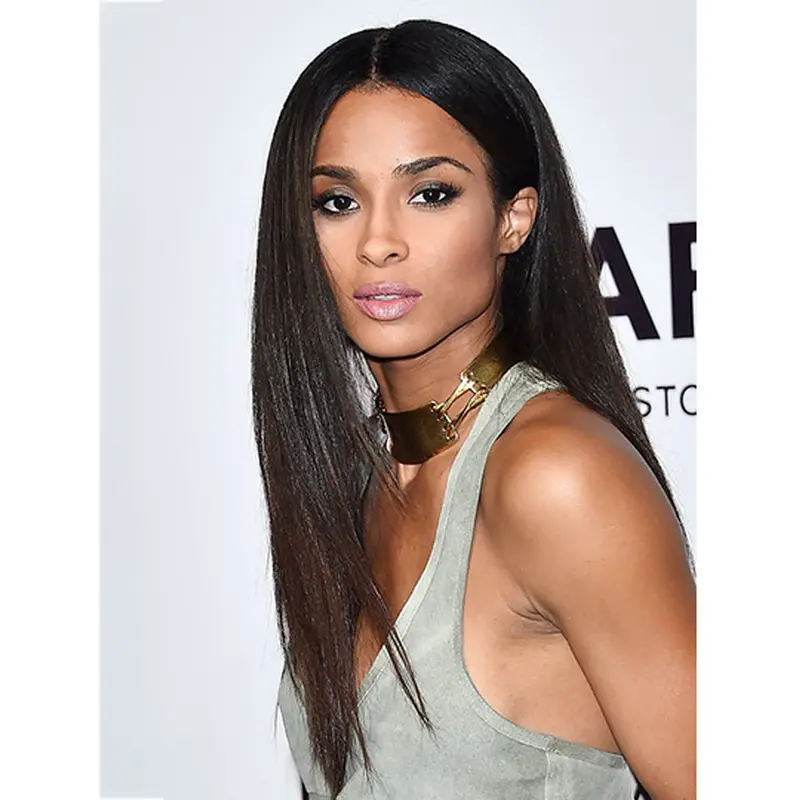 Brown 24" Straight Without Bangs Long Ciara Wigs