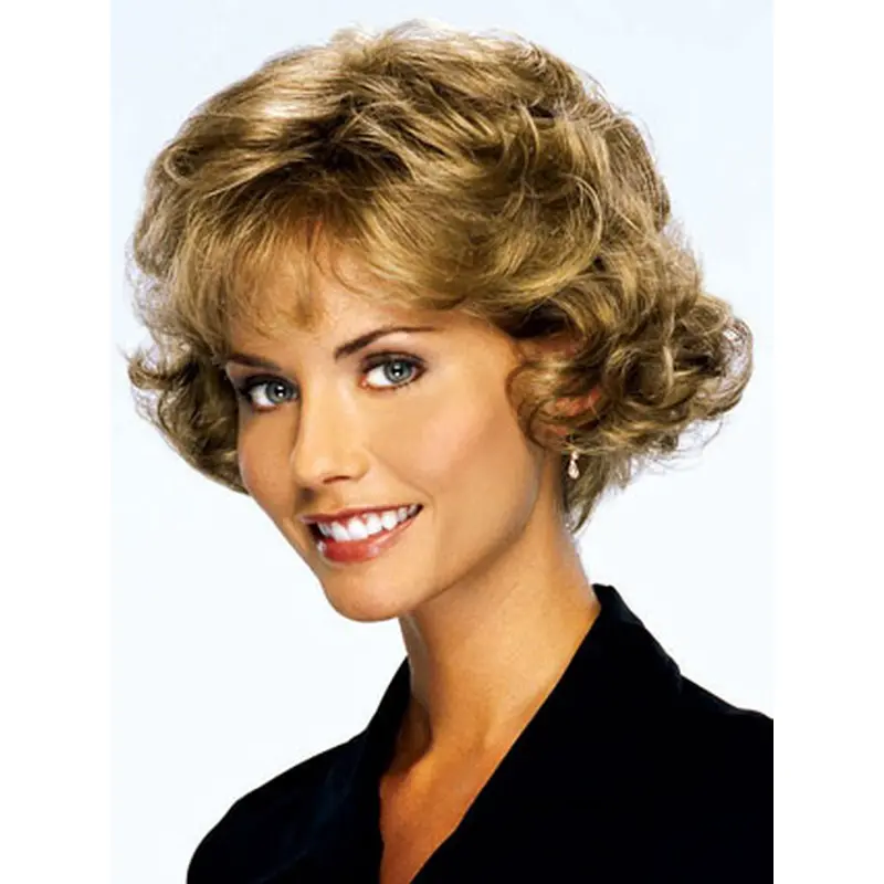Blonde Curly Remy Human Hair Perfect Wigs For Cancer