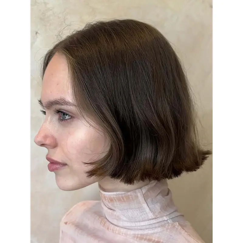 Medium Bob Wig 10" Synthetic Brown Straight Chin Length Wigs