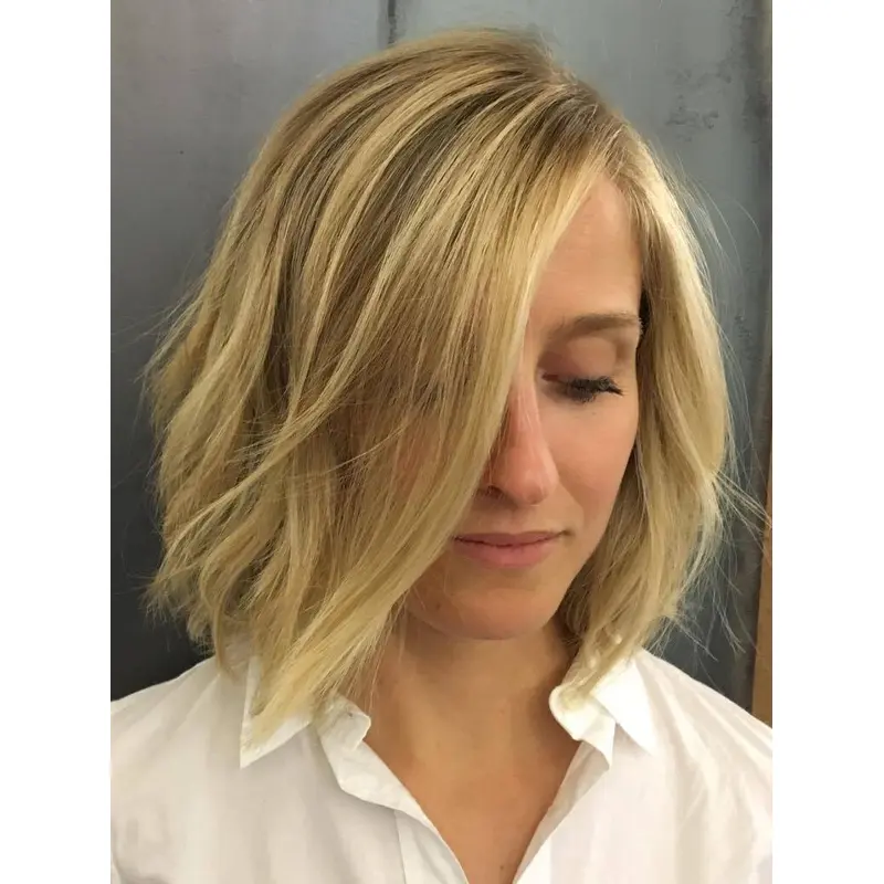 Medium Bob Wig 12" Synthetic Blonde Straight Shoulder Length Wigs