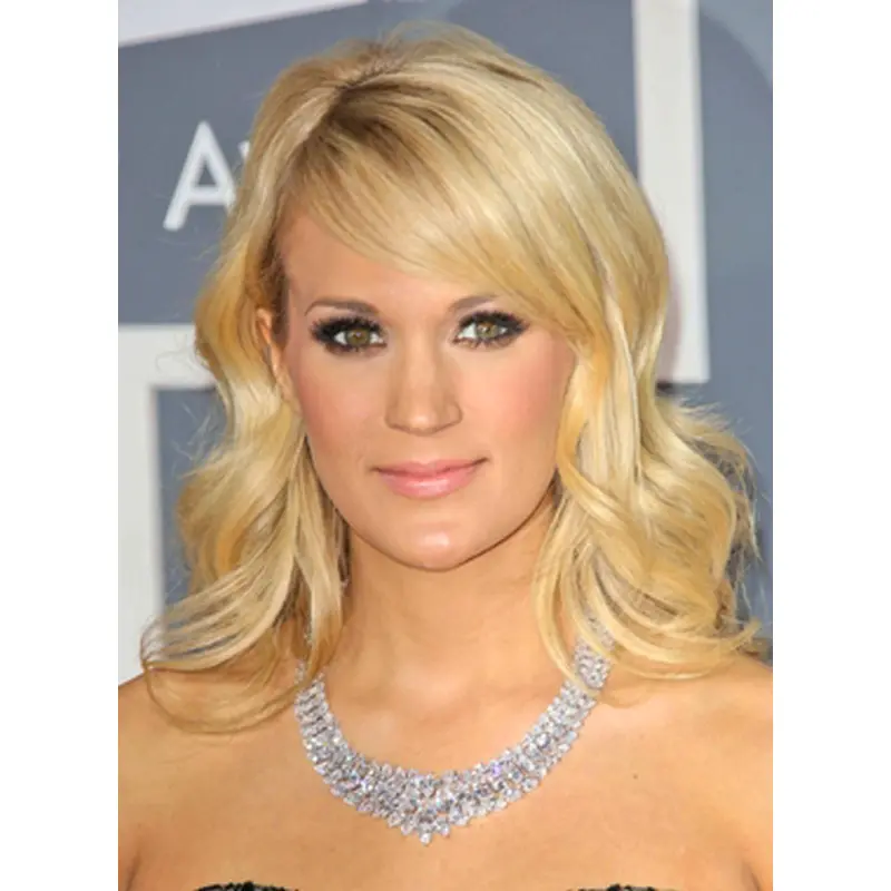 Unique Blonde Wavy Shoulder Length Celebrity Wigs