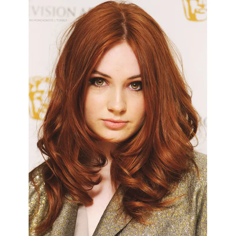 Wavy Auburn Lace Front 16" Layered Online Karen Gillan Wigs