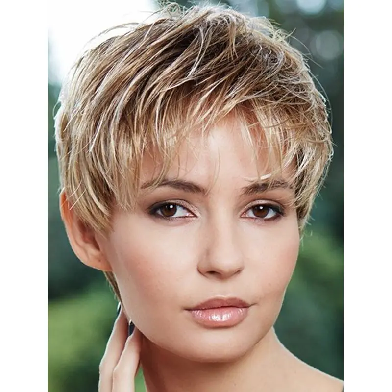 Braw Monofilament Boycuts Blonde Short Wigs