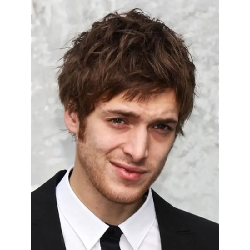 Modern Auburn Wavy Short Men Wigs