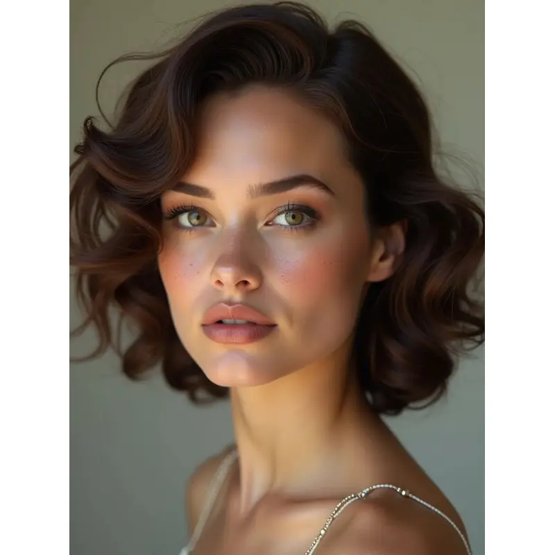 Medium Wigs Haircuts Brown Synthetic Shoulder Length Monofilament 12" Wigs