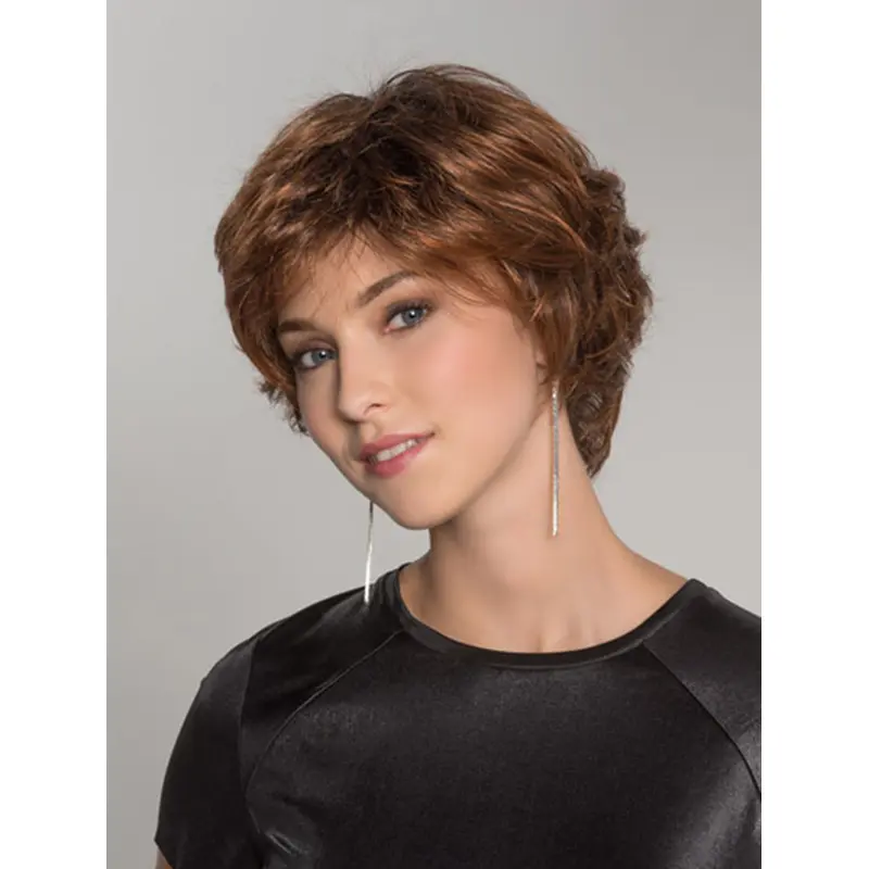 Wavy Auburn 8" Layered Capless Short Hairstyles