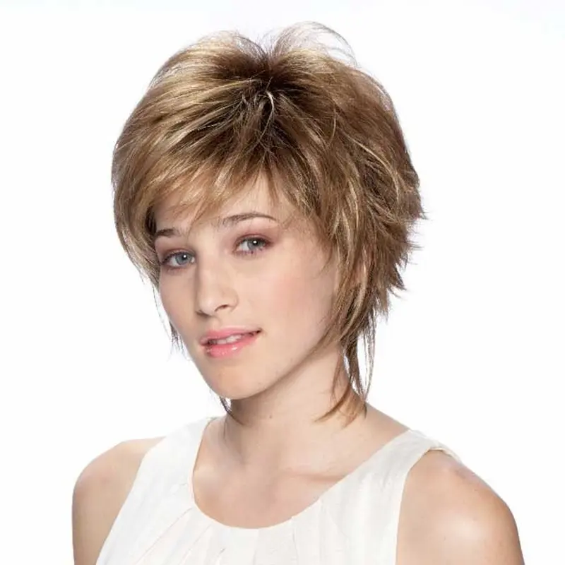 Blonde Pleasing Layered Straight Short Wigs