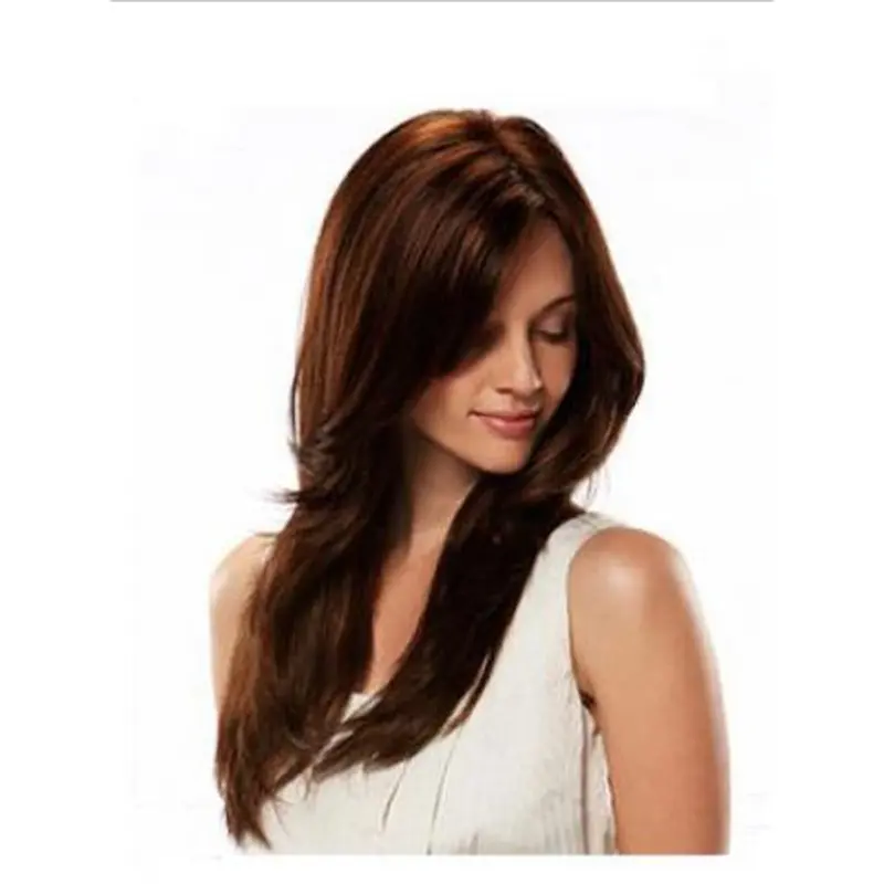 Comfortable Auburn Straight Remy Human Hair Wigs For Cancer