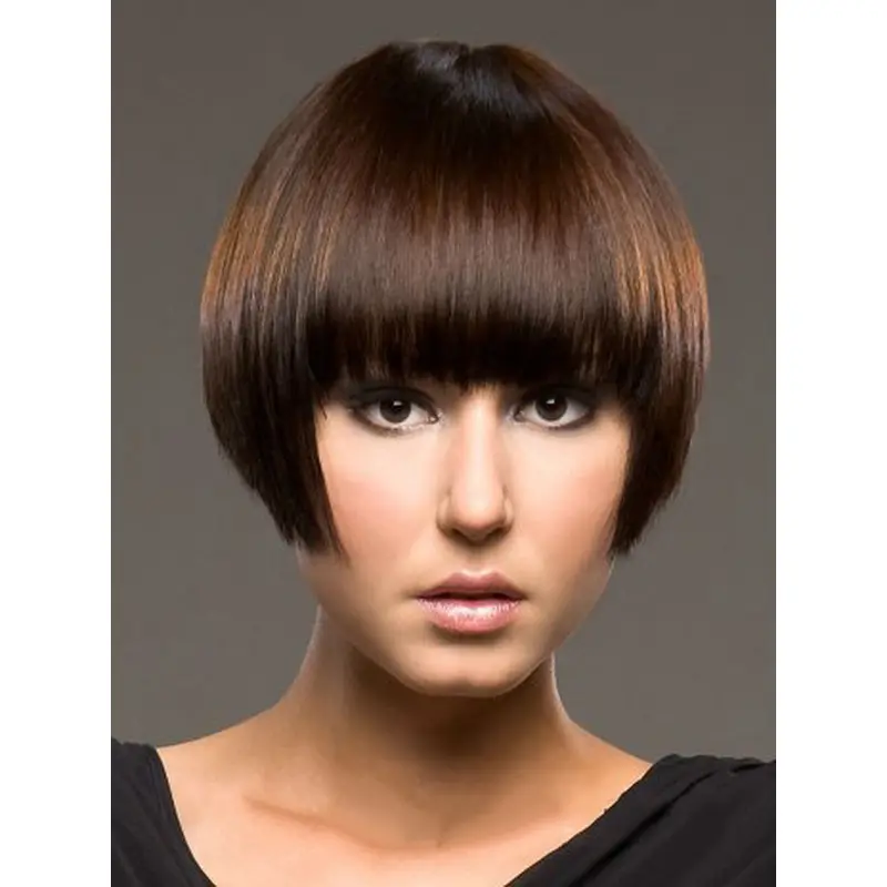 Exquisite Auburn Straight Short Human Hair Wigs