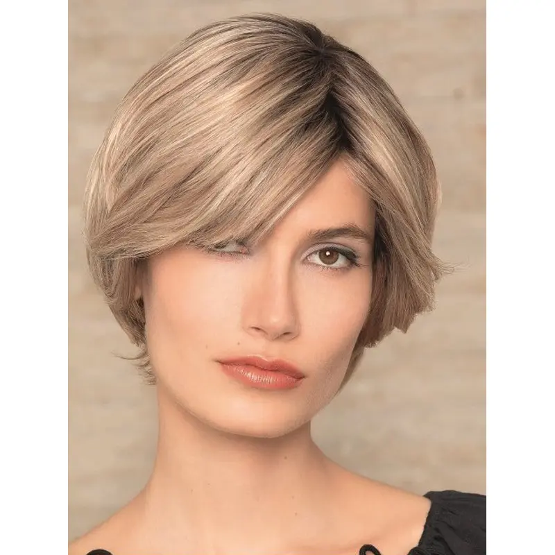 8" Short Straight Blonde Lace Wigs For Wear
