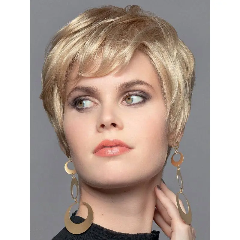 Wavy Blonde Monofilament Synthetic 6" Very Short Wigs For Women
