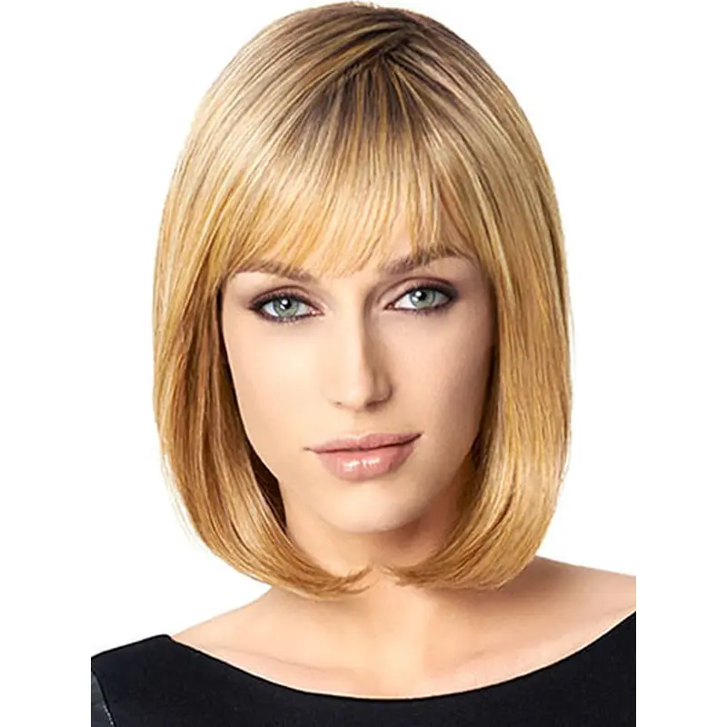 10" Straight Blonde Bobs Medium Wigs