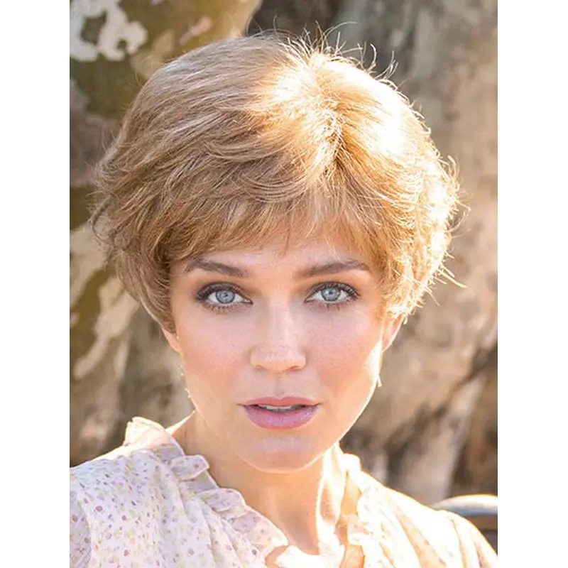 Blonde 8" Boycuts Short Sassy Monofilament Wigs