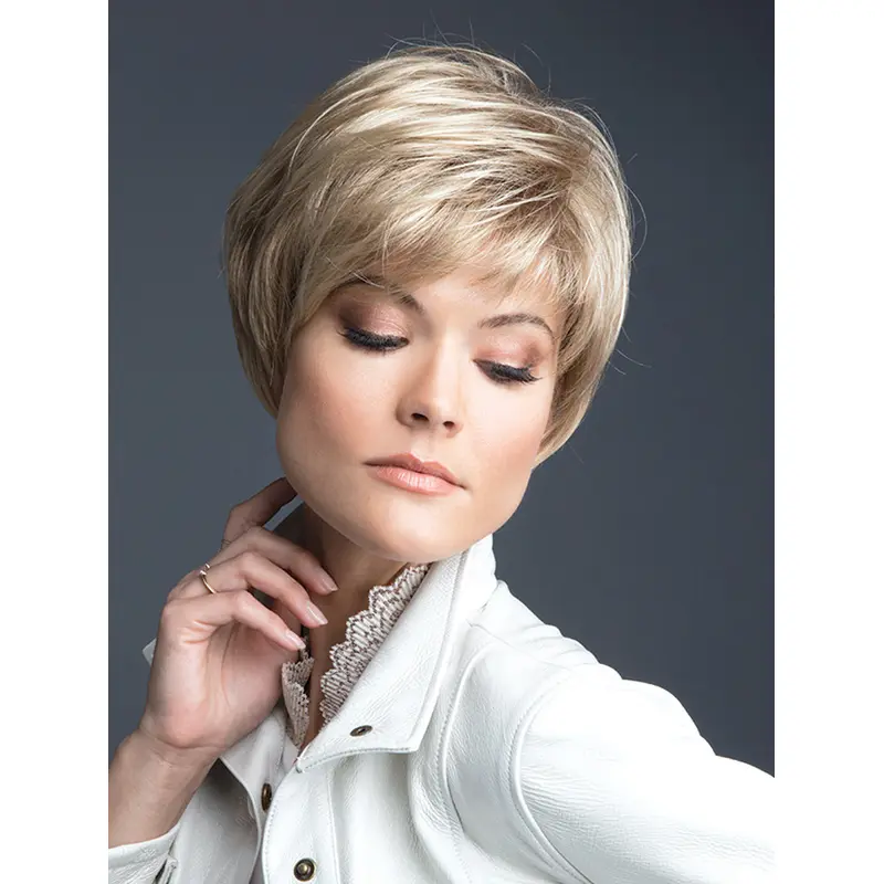 Blonde 8" With Bangs Good Capless Synthetic Wigs