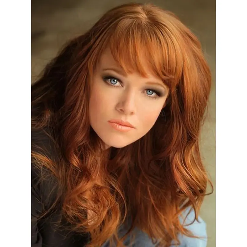 Ideal Long Wavy Lace Front Copper Wigs 18 Inch