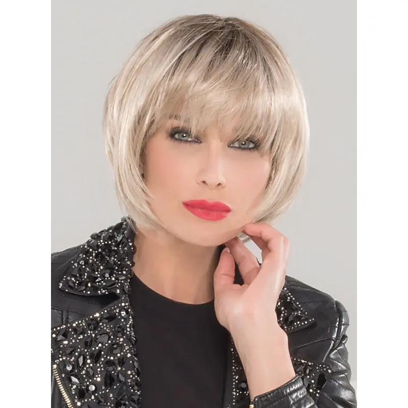 Platinum Blonde Monofilament 10" Synthetic Bob Wigs