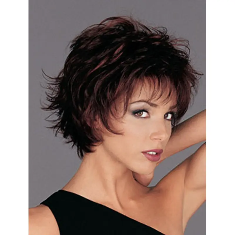 Trendy Auburn Wavy Chin Length Wigs