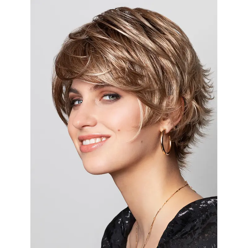 8" Boycuts Straight Synthetic Monofilament Blonde Sassy Short Wigs