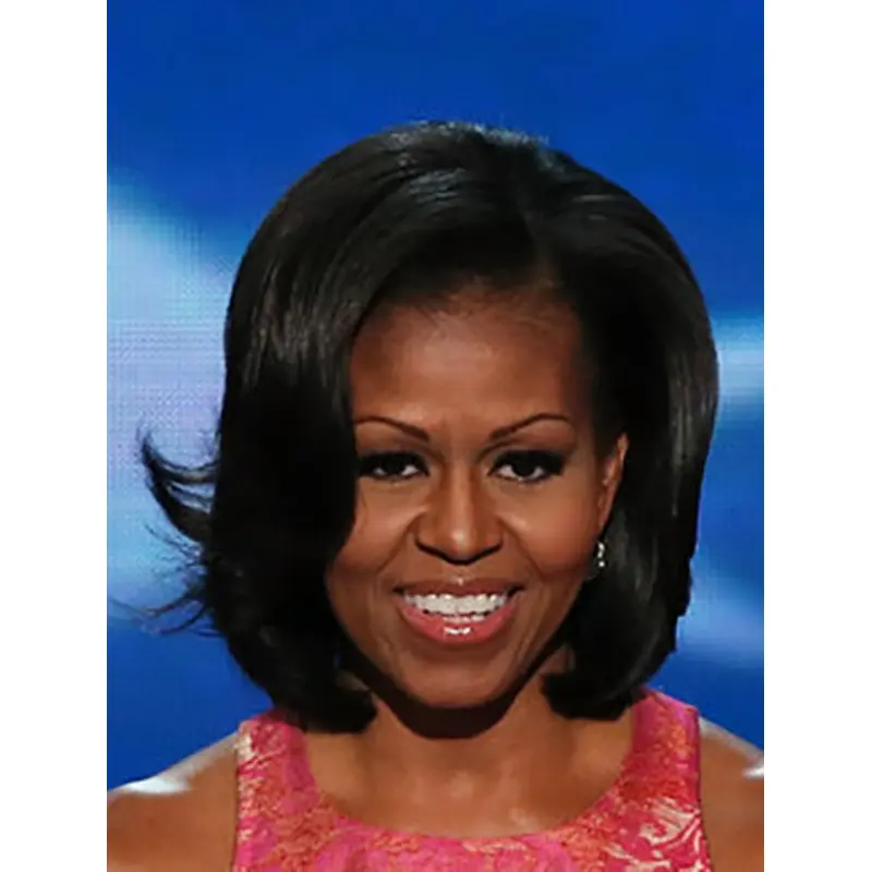 Wavy Black Lace Front Chin Length Bobs Michelle Obama Wigs