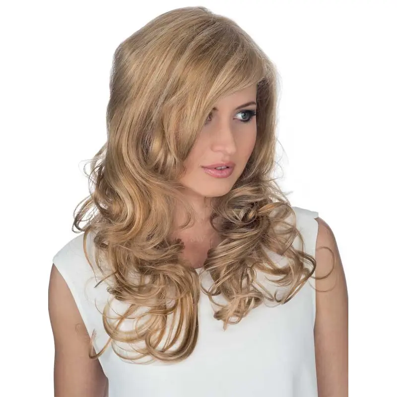 Blonde Curly Remy Human Hair Stylish Long Wigs