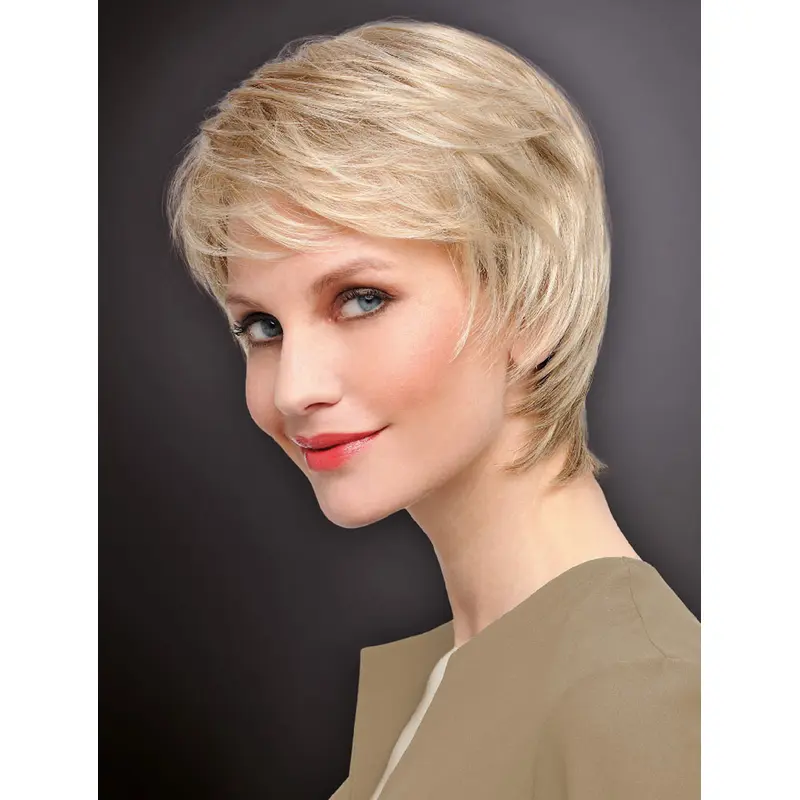 Blonde Straight Monofilament Sassy Boycuts Synthetic Wigs
