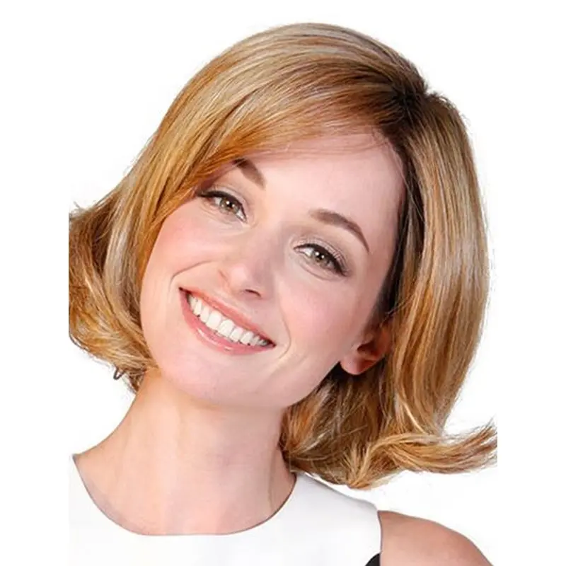 Wavy 10" Auburn Synthetic Bobs Women Wig Medium