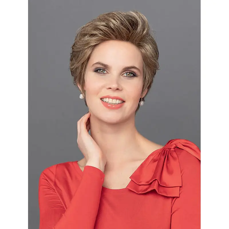 6" Short Wavy Brown Beautiful Hand-Tied Wigs