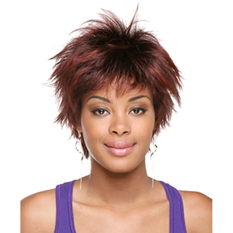 Tempting Red Straight Short African American Wigs
